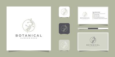 botanisch Blatt Design Logo Vektor