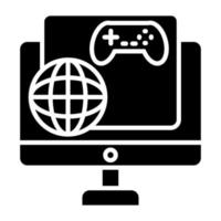 online Spiele Symbol Stil vektor