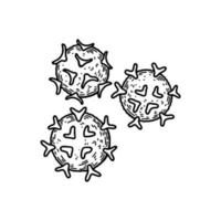 lymfocyter vit blod celler isolerat på vit bakgrund. hand dragen vetenskaplig mikrobiologi vektor illustration i skiss stil