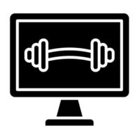 online Fitnessstudio Symbol Stil vektor