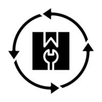 Produkt Wiederaufarbeitung Symbol Stil vektor