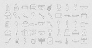 matlagning grupp verktyg översikt ikon uppsättning vektor