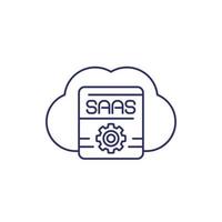 Saas Line Icon auf Weiß vektor