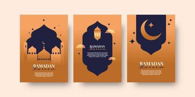 einstellen Ramadan Flyer Hintergrund Illustration Vorlage Design vektor
