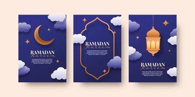 einstellen Ramadan Flyer Hintergrund Illustration Vorlage Design vektor