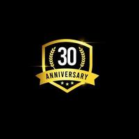 30 år årsdag guld emblem gammal design logo vektor mall mall