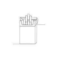 kontinuerlig linje teckning av en packa av cigaretter vektor
