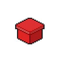 röd låda i pixel konst stil vektor