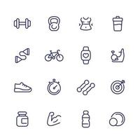 Fitness- und Fitness-Line-Icons vektor