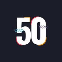 50-årsjubileum firande vektor mall design illustration logo ikon