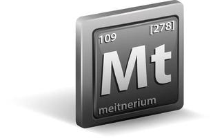 meitnerium kemiskt grundämne. kemisk symbol med atomnummer och atommassa. vektor