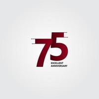 75 Jahre ausgezeichnete Jubiläumsvektorschablonenentwurfsillustration vektor