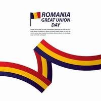 Rumänien große Union Unabhängigkeitstag Feier Banner Vektor Vorlage Design Illustration