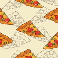 Pizza nahtloses Muster vektor