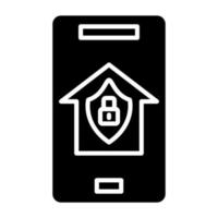 Zuhause Sicherheit App Symbol Stil vektor