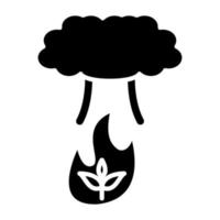 Feuer Verschmutzung Symbol Stil vektor