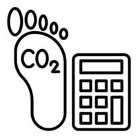 Kohlenstoff Fußabdruck Taschenrechner Symbol Stil vektor