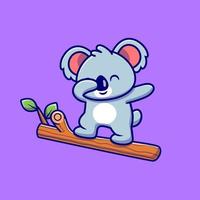 süß Koala tupfen auf das Baum Karikatur Vektor Symbol Illustration. Tier Natur Symbol Konzept isoliert Prämie Vektor. eben Karikatur Stil