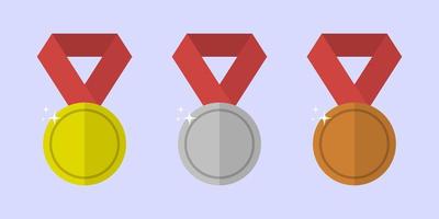 Gold, Silber, und Bronze- Medaille Symbol Vektor. Sport vergeben Konzept vektor
