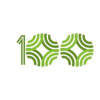 100 års jubileumsfirande nummer vektor mall design illustration logo ikon