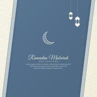 Ramadan kareem islamisch Arabisch Weiß und Blau Hintergrund mit geometrisch Muster und schön Laternen vektor