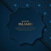 islamischer arabischer blauer luxushintergrund mit geometrischem muster vektor