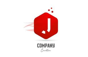 j rot Hexagon Brief Alphabet Logo Symbol Design. kreativ Vorlage zum Geschäft und Unternehmen vektor