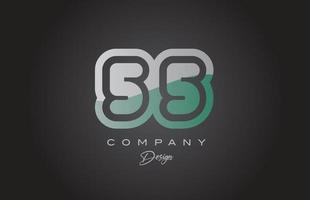 55 Grün grau Nummer Logo Symbol Design. kreativ Vorlage zum Unternehmen und Geschäft vektor