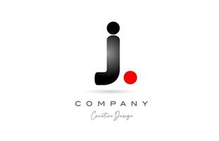 rot schwarz Punkt j Alphabet Brief Logo Symbol Design mit Gradient. kreativ Vorlage zum Geschäft und Unternehmen vektor