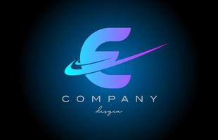 e rosa blå alfabet brev logotyp med dubbel- susa. företags- kreativ mall design för företag och företag vektor