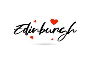 Edinburgh handgeschrieben Stadt Typografie Text mit Liebe Herz vektor