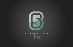 5 grön grå siffra logotyp ikon design. kreativ mall för företag och företag vektor