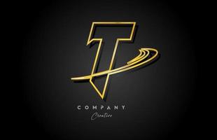 Gold t Alphabet Brief Logo Symbol Design mit golden rauschen. kreativ Vorlage zum Unternehmen und Geschäft vektor
