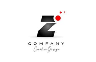 schwarz und Weiß z Alphabet Brief Logo mit rot Punkt. korporativ kreativ Vorlage Design zum Geschäft und Unternehmen vektor