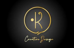 k Gold Gelb Alphabet Brief Logo Symbol Design mit Luxus Jahrgang Stil. golden kreativ Vorlage zum Unternehmen und Geschäft vektor