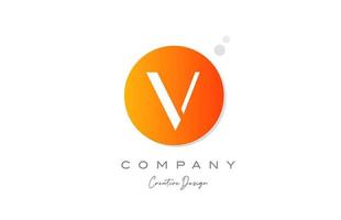 v Orange Kugel Alphabet Brief Logo Symbol Design mit Punkt. kreativ Vorlage zum Unternehmen und Geschäft vektor