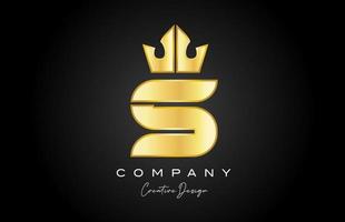 Gold golden s Alphabet Brief Logo Symbol Design. kreativ Krone König Vorlage zum Unternehmen und Geschäft vektor