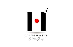 rot schwarz h Alphabet Brief Logo Symbol Design mit Punkte. kreativ Vorlage zum Geschäft und Unternehmen vektor