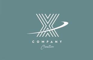 pastell Färg x alfabet brev logotyp ikon design med susa. grön kreativ mall för företag och företag vektor