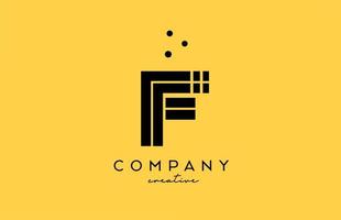 f Gelb schwarz Alphabet Brief Logo mit Linien und Punkte. korporativ kreativ Vorlage Design zum Unternehmen und Geschäft vektor