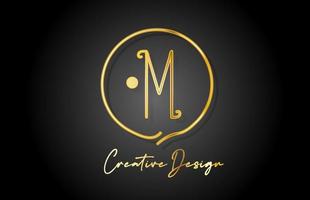 m Gold Gelb Alphabet Brief Logo Symbol Design mit Luxus Jahrgang Stil. golden kreativ Vorlage zum Unternehmen und Geschäft vektor