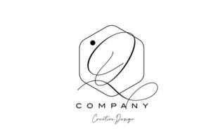 elegant Alphabet Brief q Logo Symbol Design mit Polygon Punkt und schwarz und Weiß Farbe. kreativ Vorlage zum Geschäft und Unternehmen vektor