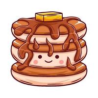 kawaii Pfannkuchen Vektor Illustration mit Smiley Gesicht