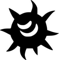 schwarz und Weiß von Sonne Symbol vektor