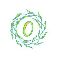 Brief Ö mit kreisförmig Grün Blatt Logo Vektor Symbol Symbol Illustration Design Vorlage
