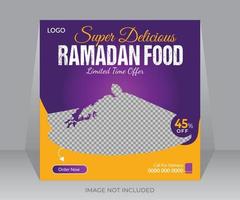 Ramadan Essen Sozial Medien Post oder Netz Anzeigen Beförderung Banner Vorlage Design vektor