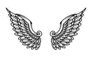 ein schwarz und Weiß Illustration von ein Paar von Engel Flügel vektor