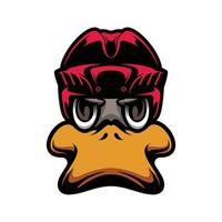 Ente Eishockey Maskottchen Logo Design vektor