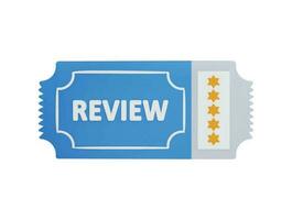 5 Star Rezension Karte Symbol 3d Rendern Vektor Illustration