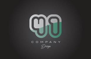 41 grön grå siffra logotyp ikon design. kreativ mall för företag och företag vektor